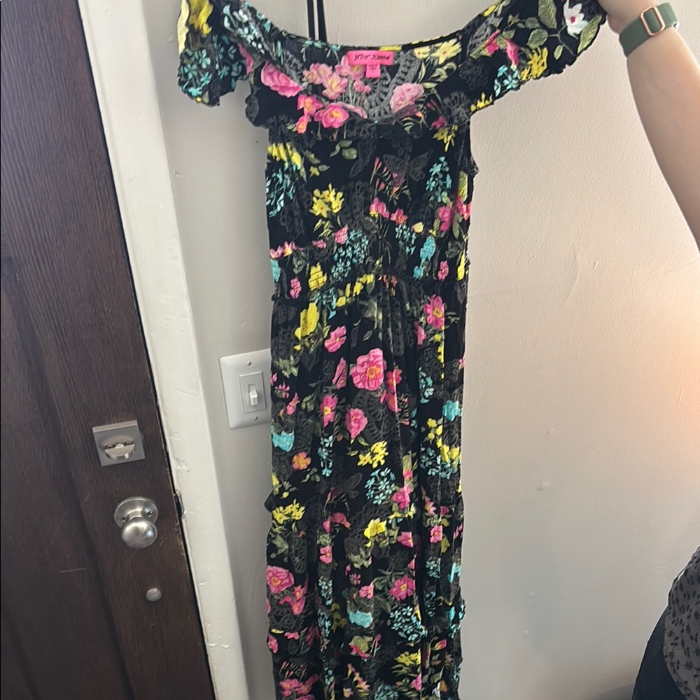 Betsey Johnson Black Floral Dress